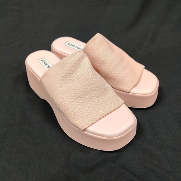 ♡ Steve Madden ♡ Slinky 30 Platform Slide Sandal in Blush - Picture 1 of 5